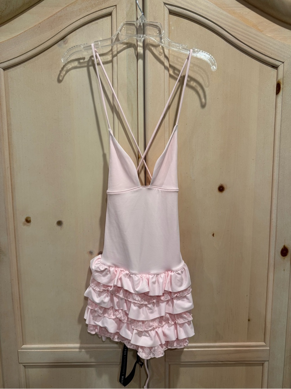 White Fox Boutique Light Pink Ruffle One-Piece Dress/Romper